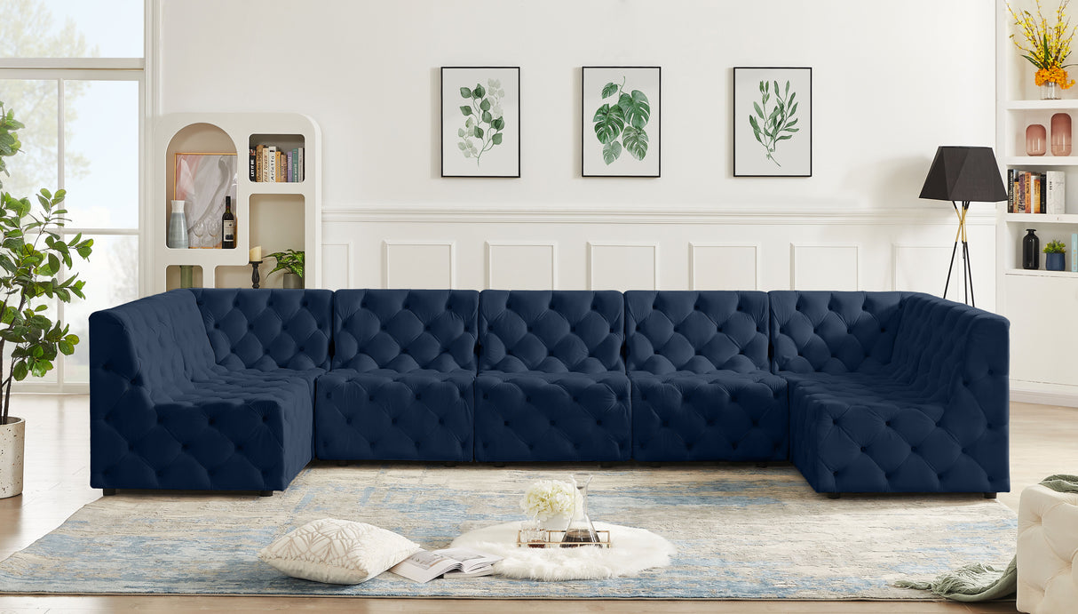 Tuft - Modular Sectional 7 Piece - Navy - Fabric