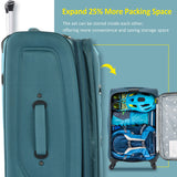 Softside Luggage Expandable 3 Piece Set Suitcase Upright Spinner Softshell Lightweight Luggage Travel Set