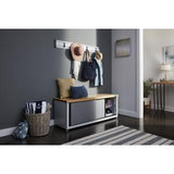 Ready-to-Assemble Storage Shoe Bench - Gray Slate