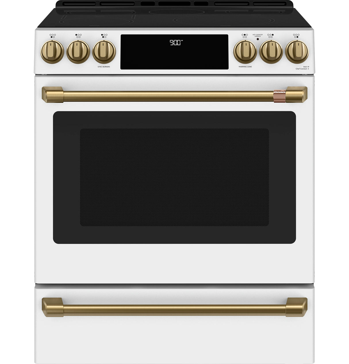 Caf(eback)(TM) 30" Smart Slide-In, Front-Control, Induction and Convection Range with Warming Drawer - (CHS900P4MW2)