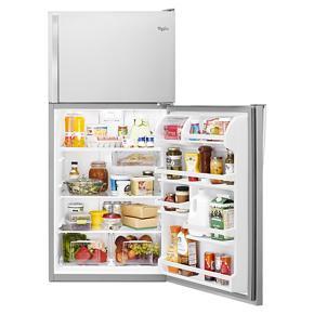 30" Wide Top Freezer Refrigerator - 18 Cubic Feet - Monochromatic Stainless Steel - Pearl Silver