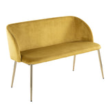 Fran - Bench - Gold Metal And Chartreuse Velvet