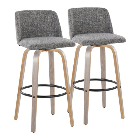 Toriano - 30" Fixed-Height Fabric Barstool (Set of 2)