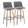 Toriano - 30" Fixed-Height Fabric Barstool (Set of 2)