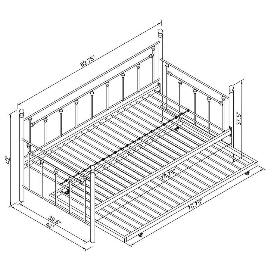 Nocus - Metal Day Bed With Trundle