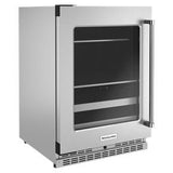 24" Beverage Center With Glass Door And Metal-Front Racks - Pearl Silver