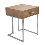 Roman - End Table - Walnut And Stainless Steel