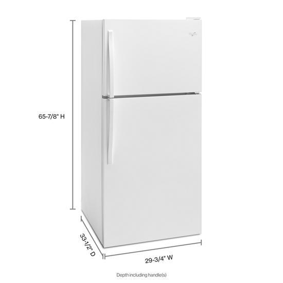 30" Wide Top Freezer Refrigerator - 18 Cubic Feet - White - 65,9" Height