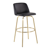 Toriano - 30" Fixed-Height Barstool (Set of 2) - Gold Base