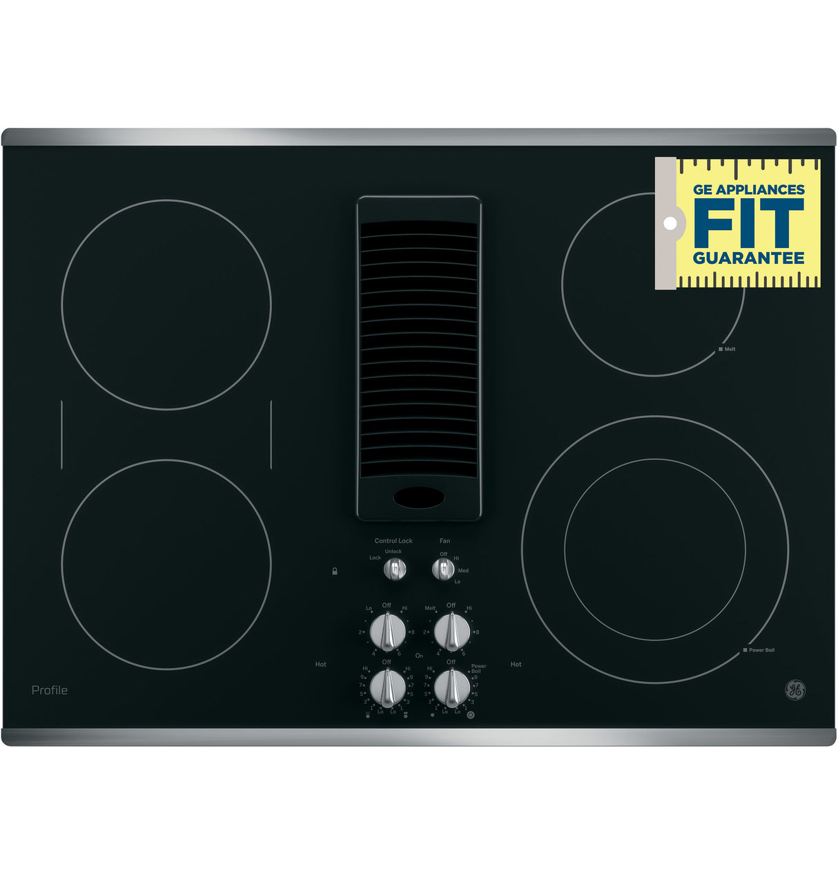 GE Profile(TM) 30" Downdraft Electric Cooktop - (PP9830SRSS)