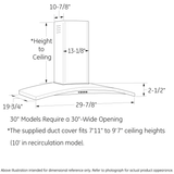 GE Profile(TM) 30" Wall-Mount Chimney Hood - (PV970NSS)