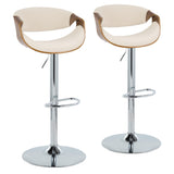 Curvo - Mid Century Modern Adjustable Barstool & Swivel (Set of 2)