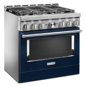 KitchenAid 36'' Smart Commercial-Style Gas Range With 6 Burners - Ink Blue