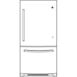 GE(R) ENERGY STAR(R) 21.0 Cu. Ft. Bottom-Freezer Refrigerator - (GDE21EGKWW)