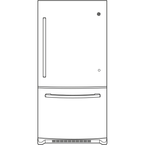 GE(R) ENERGY STAR(R) 21.0 Cu. Ft. Bottom-Freezer Refrigerator - (GDE21EGKWW)
