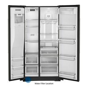 22.6 Cubic Feet Counter-Depth Side-By-Side Refrigerator With Exterior Ice And Water And PrintShield finish - Black