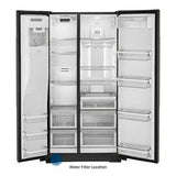 22.6 Cubic Feet Counter-Depth Side-By-Side Refrigerator With Exterior Ice And Water And PrintShield finish - Black