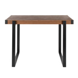 Fuji - Counter Table - Gold Metal And Black Wood Grain Top