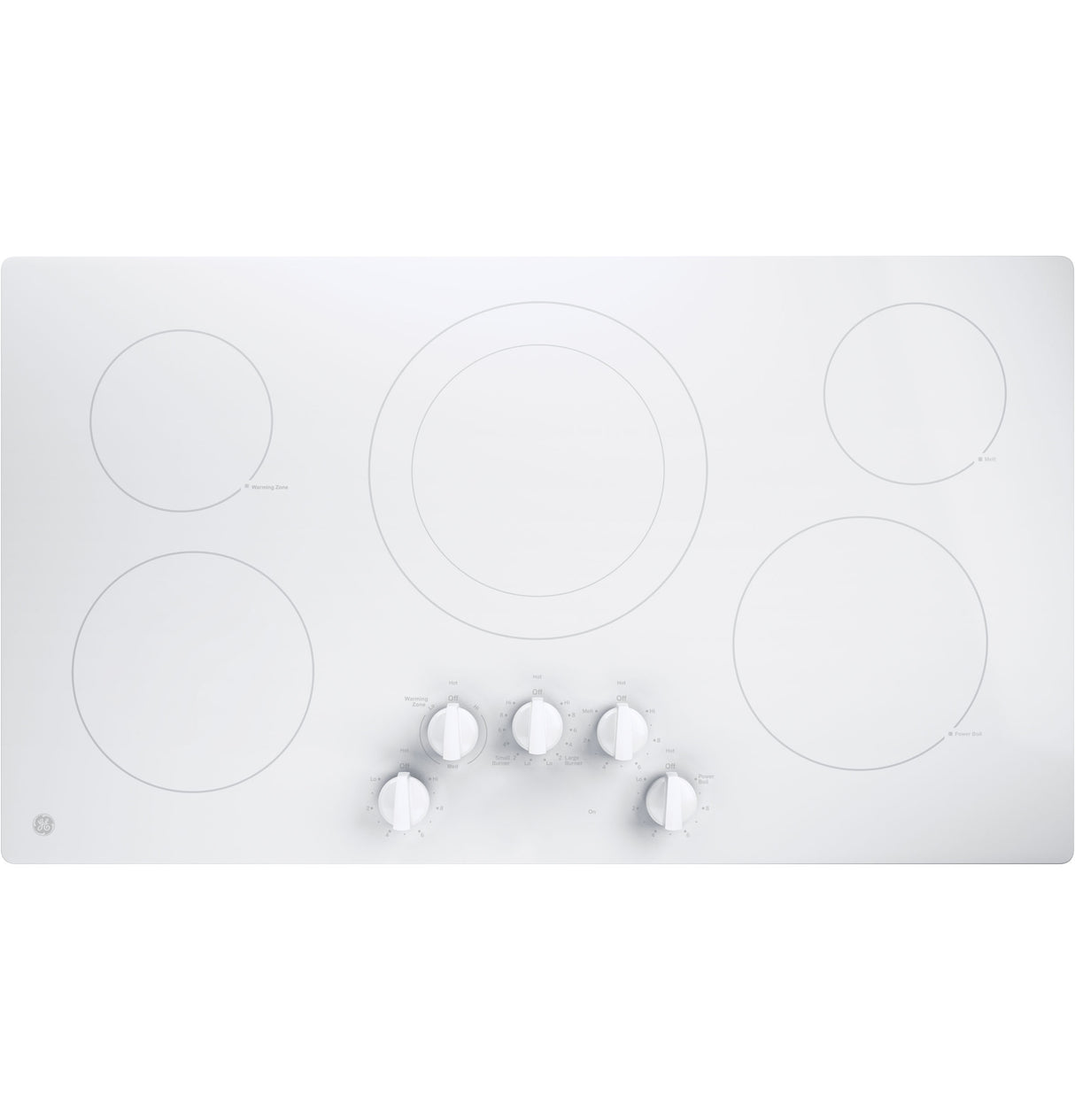 GE(R) 36" Built-In Knob Control Electric Cooktop - (JP3036TLWW)