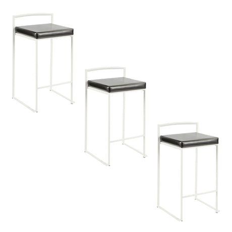 Fuji - Stackable Counter Stool - White Base (Set of 2)