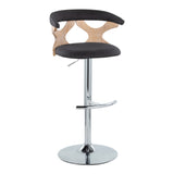 Gardenia - Contemporary Adjustable Barstool With Swivel / Rounded T Footrest (Set of 2)