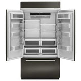 24.2 Cubic Feet 42" Width Built-In Stainless French Door Refrigerator With Platinum Interior Design - Black