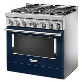 KitchenAid 36'' Smart Commercial-Style Gas Range With 6 Burners - Ink Blue