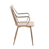 Preston - Farmhouse Chair - Antique Copper Metal And White Washed Wood