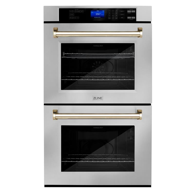 ZLINE 30" Autograph Edition Double Wall Oven with Self Clean and True Convection in Stainless Steel (AWDZ-30) [Color: Gold] - (AWDZ30G)