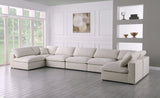 Plush - Velvet Standart Comfort Modular Sectional 7 Piece - Cream