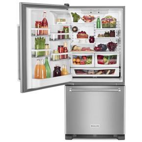 19 Cubic Feet 30" Width Full Depth Non Dispense Bottom Mount Refrigerator - Pearl Silver