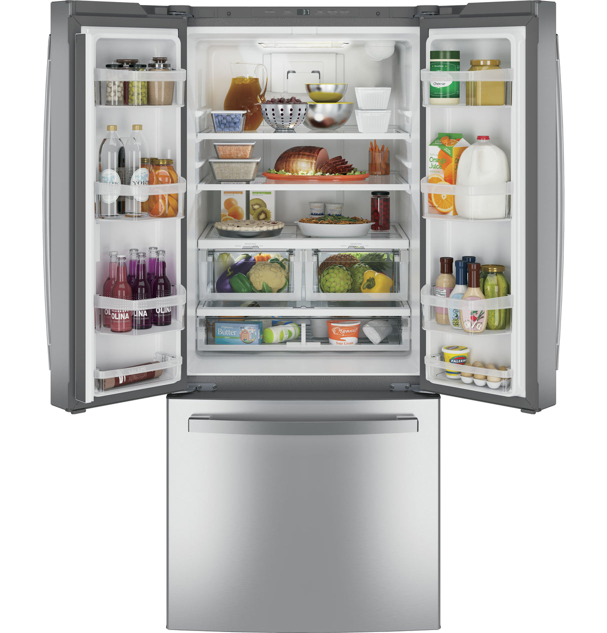 GE(R) ENERGY STAR(R) 20.8 Cu. Ft. French-Door Refrigerator - (GNE21FSKSS)