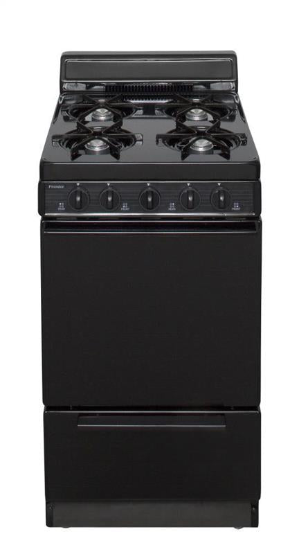 20 in. Freestanding Battery-Generated Spark Ignition Gas Range in Black - (BAK100BP)