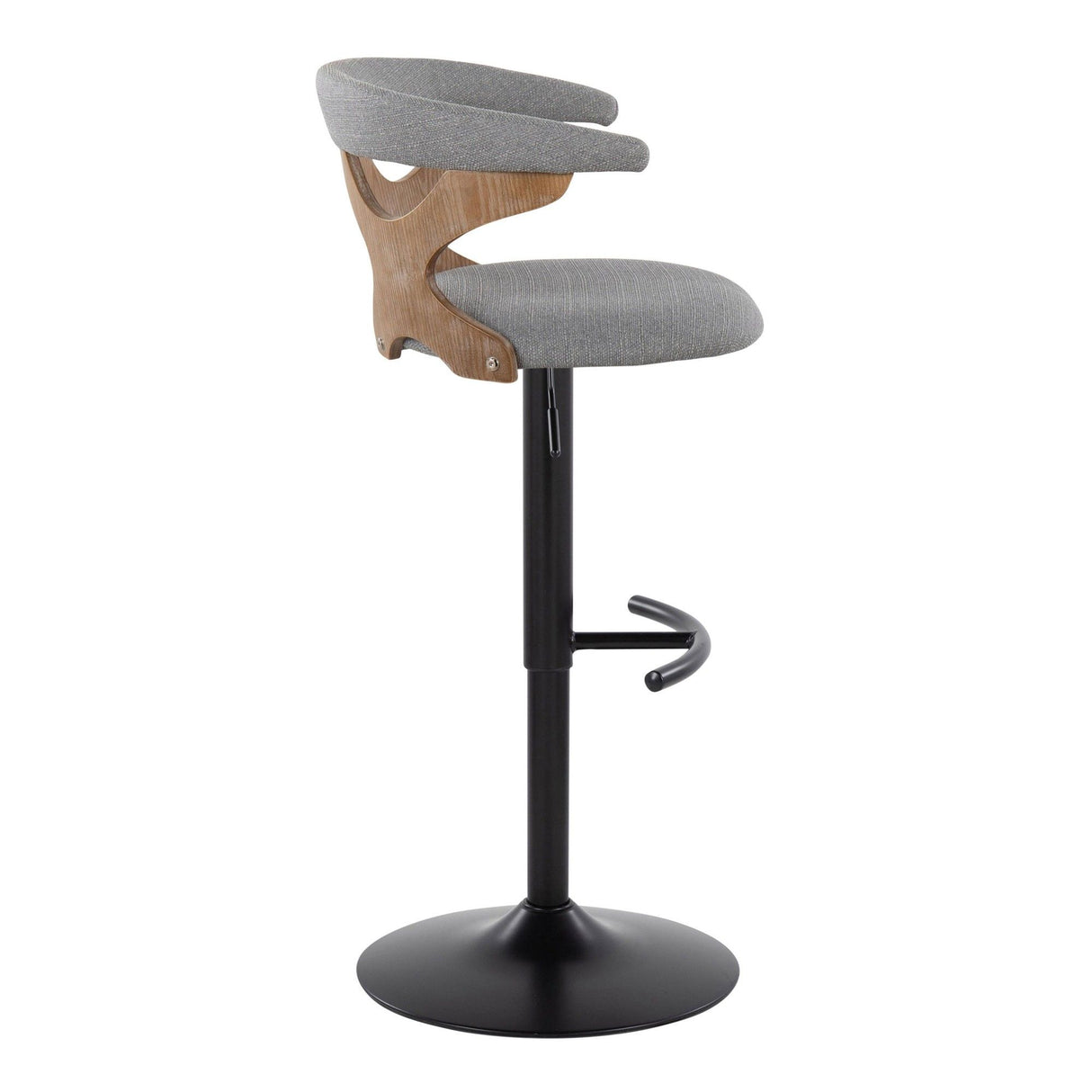 Gardenia - Adjustable Barstool (Set of 2) - Black Base & Brown Backrest