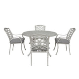 Stylish Outdoor Aluminum 5 Piece Round Dining Set