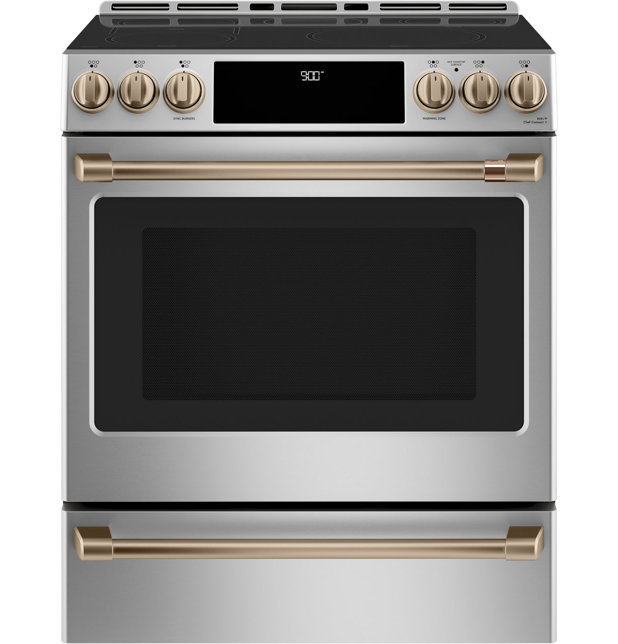 Caf(eback)(TM) 30" Smart Slide-In, Front-Control, Induction and Convection Range with Warming Drawer - (CHS900P2MS1)