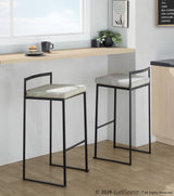 Fuji - Counter Stool With Cushion - Gold Legs