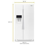 36" Wide Counter Depth Side-By-Side Refrigerator - 21 Cubic Feet - White