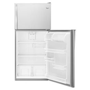 30" Wide Top Freezer Refrigerator - 18 Cubic Feet - Monochromatic Stainless Steel - Pearl Silver