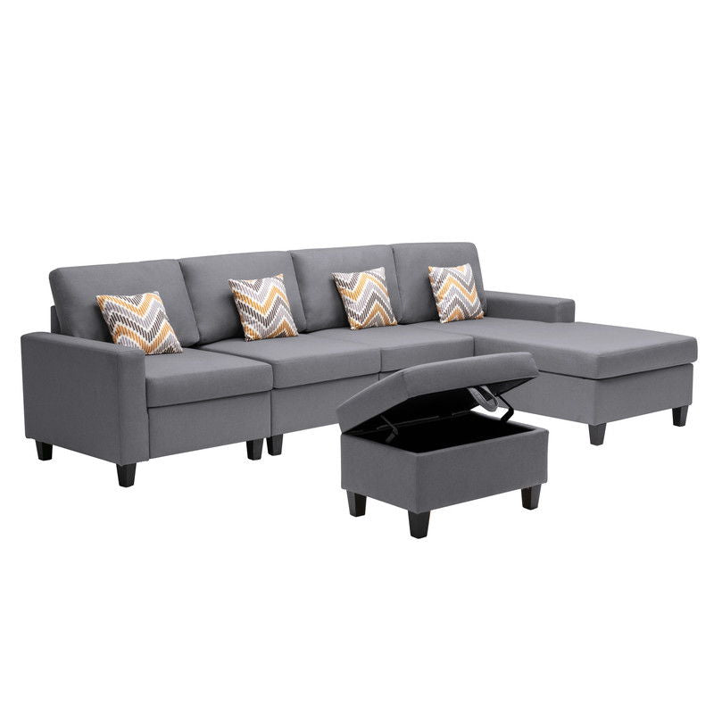 Nolan - Fabric 5 Piece Sectional Sofa With Interchangeable Legs