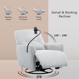 270° Swivel Electric Recliner Home Theater Seating Single Reclining Sofa Rocking Motion Recliner With A Phone Holder For Living Room