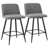 Toriano - 26" Fixed-Height Counter Stool (Set of 2) - Black Square Base