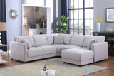 Penelope - Fabric Reversible Modular Sectional Sofa With Ottoman And Pillows