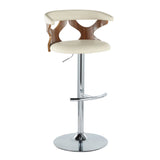 Gardenia - Adjustable Barstool - Chrome Base & Walnut Backrest