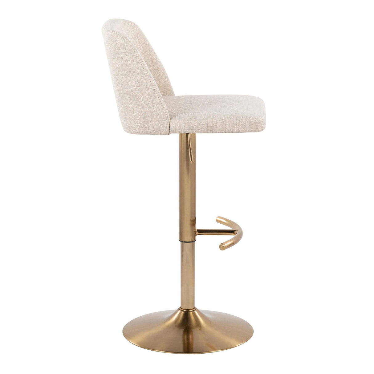 Toriano - Adjustable Barstool (Set of 2) - Gold And Beige