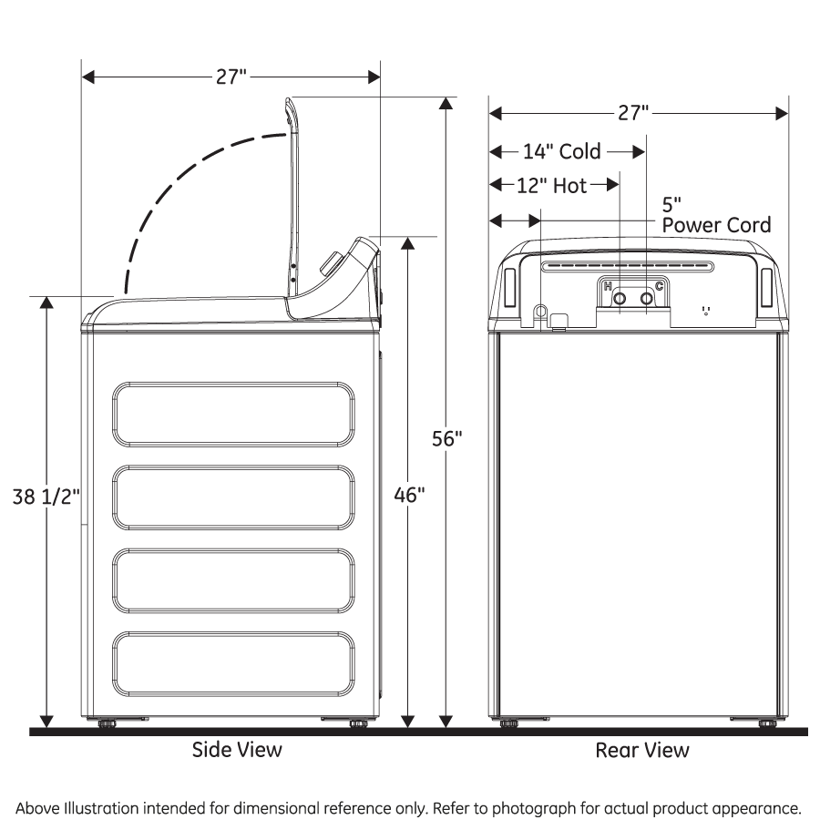 GE(R) 4.5 cu. ft. Capacity Washer with Water Level Control - (GTW585BSVWS)