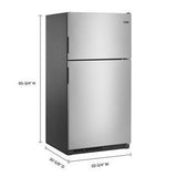 33" Wide Top Freezer Refrigerator With PowerCold Feature - 21 Cubic Feet - Fingerprint Resistant Stainless Steel