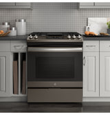 GE(R) 30" Slide-In Front Control Gas Range - (JGSS66EELES)