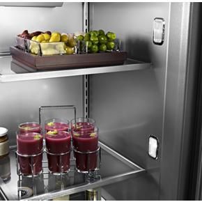 20.8 Cubic Feet 36" Width Built In Stainless Steel French Door Refrigerator With Platinum Interior Design