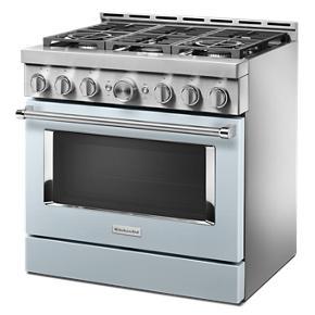 KitchenAid 36'' Smart Commercial-Style Gas Range With 6 Burners - Misty Blue